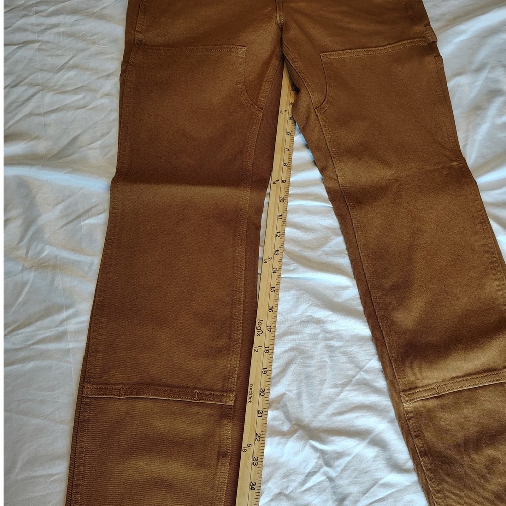 Carhartt Double Front Utility Pants Womens 8 Tall Brown New Rugged Flex 104296